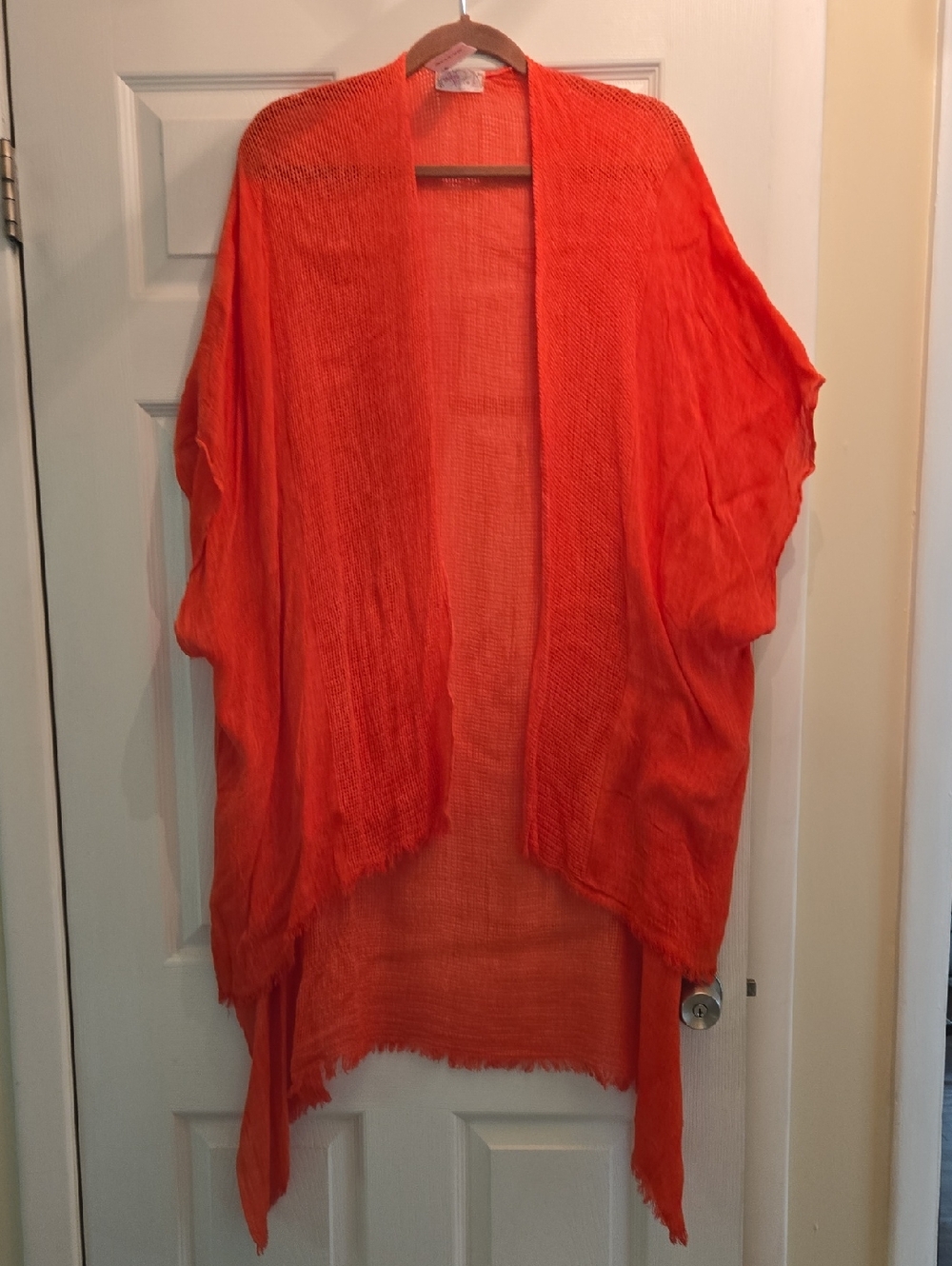 Free People Orange Lightweight Open Cardigan Kimono Nwt